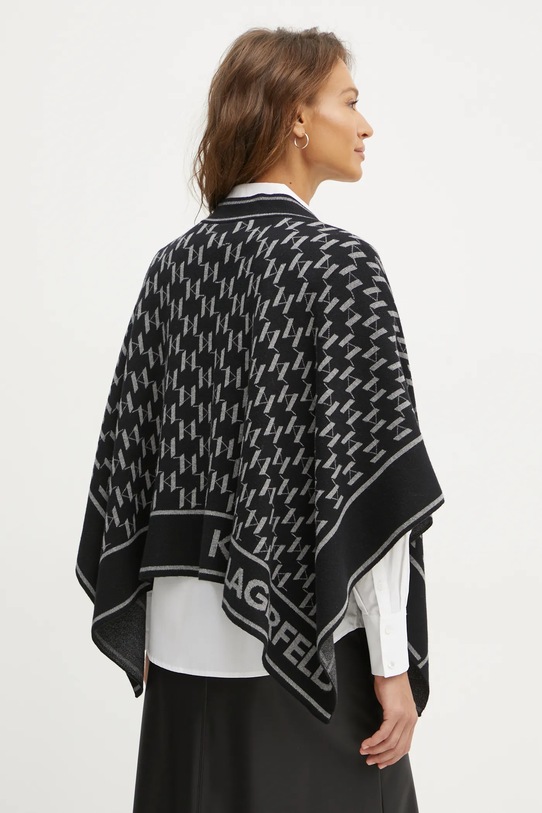Odzież Karl Lagerfeld poncho z domieszką wełny A1W18034 czarny