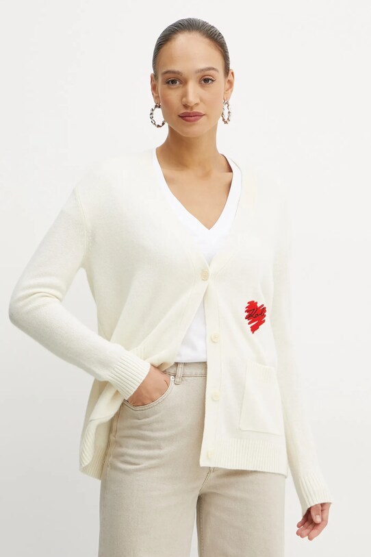 Karl Lagerfeld cardigan in lana lana beige A1W18035