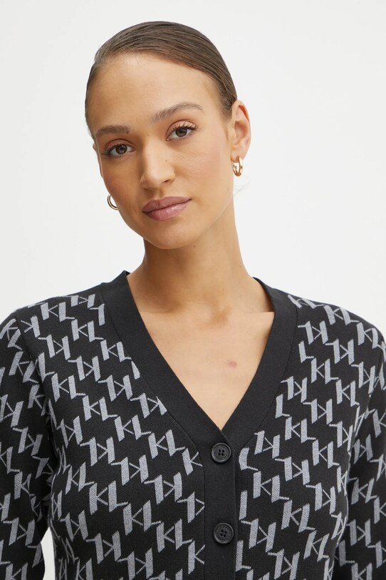 Karl Lagerfeld cardigan A1W18039 negru