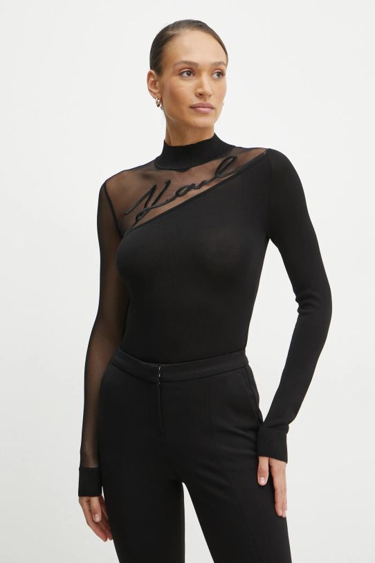 Svetr Karl Lagerfeld polorolák černá A1W18040