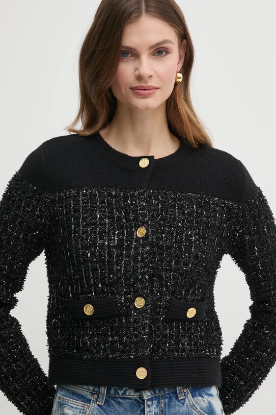 Karl Lagerfeld cardigan din amestec de lana negru A1W18059