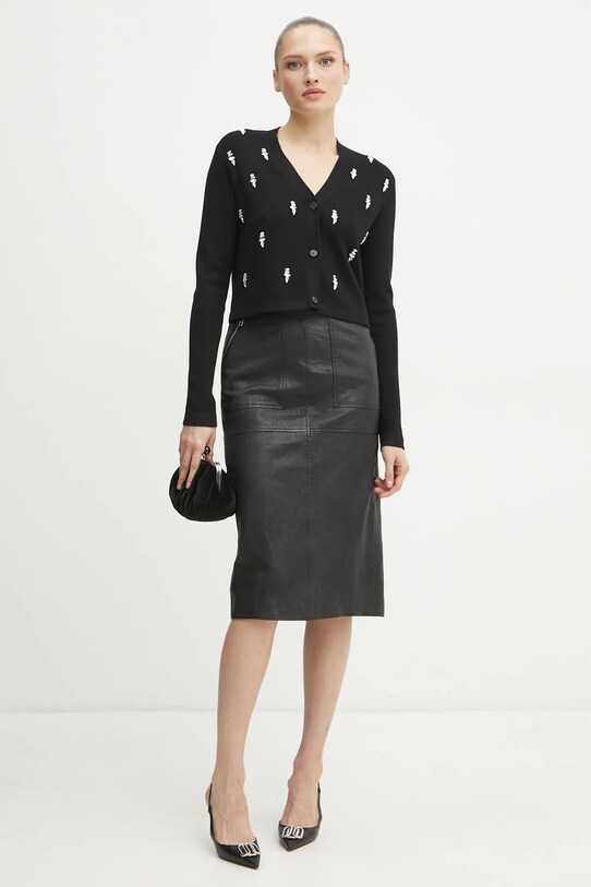 Karl Lagerfeld cardigan A1W18060 negru SS25