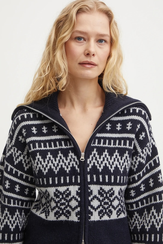 Vlněný svetr Samsoe Samsoe SALOUISA námořnická modř F24400082