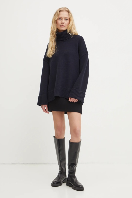 Vlněný svetr Samsoe Samsoe SAKEIKU F24400069 námořnická modř SS25