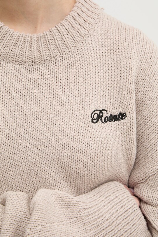 Rotate sweter z wełny merino 1133772313 beżowy