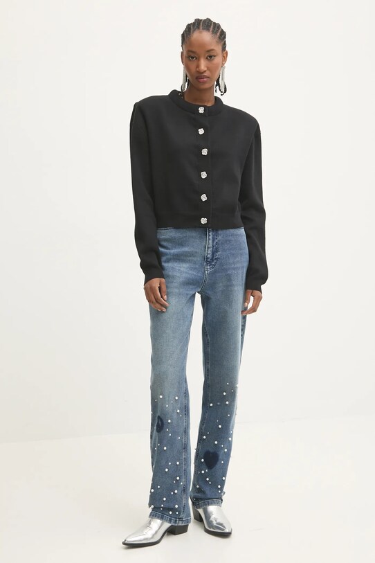 Кардиган с примесью кашемира Rotate 114033100 чёрный SS25