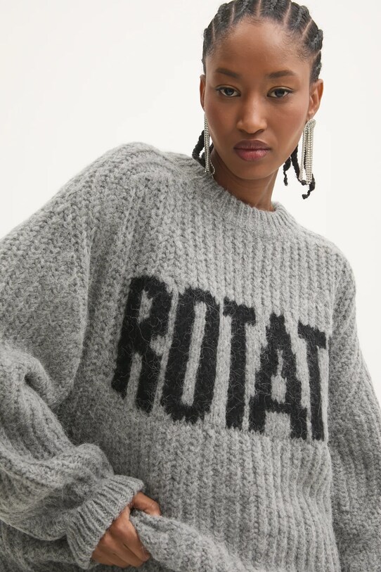 Rotate sweter wełniany szary 114129546