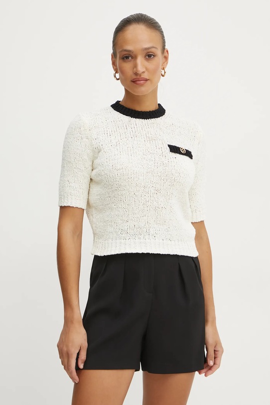 Pulover Twinset bez uzorka bež 251TP3440