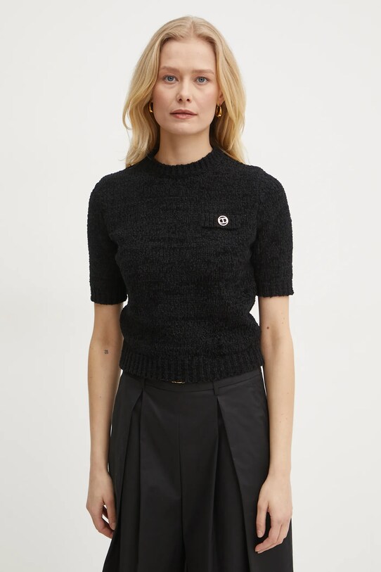 Twinset sweter wzorzyste czarny 251TP3440