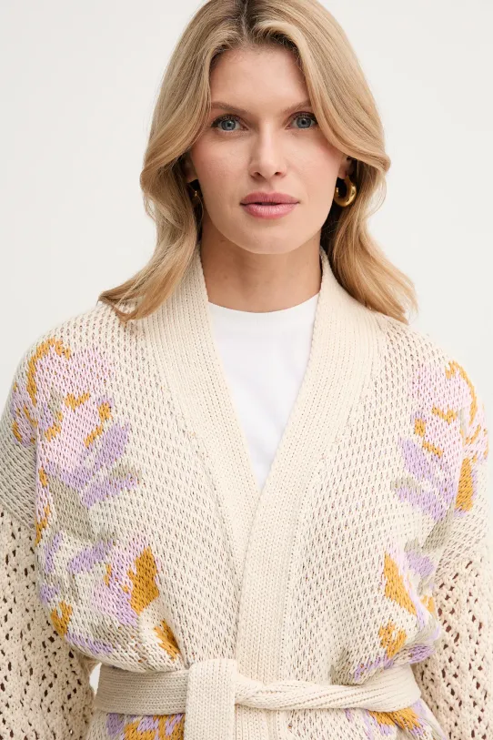 Twinset kardigan bawełniany beżowy 251TP3610