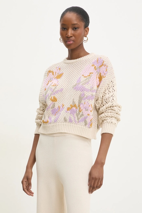 Twinset maglione in cotone medio spessore beige 251TP3611