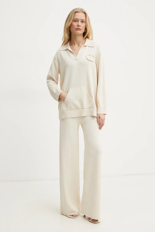 Twinset sweter 251TP3250 beżowy SS25