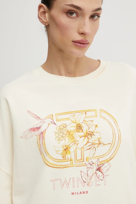 Twinset hanorac de bumbac bej 251TP2484