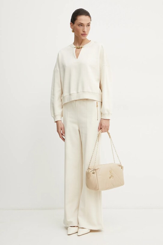 Twinset hanorac de bumbac 251TP2483 bej SS25