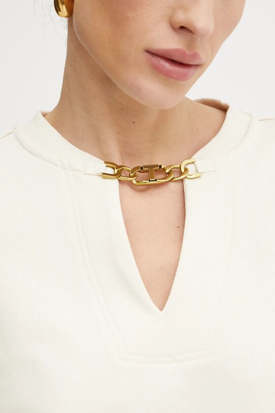 Twinset hanorac de bumbac 251TP2483 bej