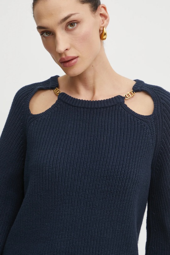 Twinset sweter bawełniany granatowy 251TP3170