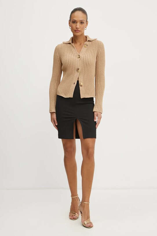 Twinset kardigan bawełniany 251TP3380 beżowy SS25