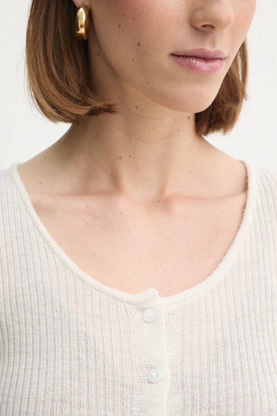 Vlnený kardigán Herskind Liw 5434825 béžová