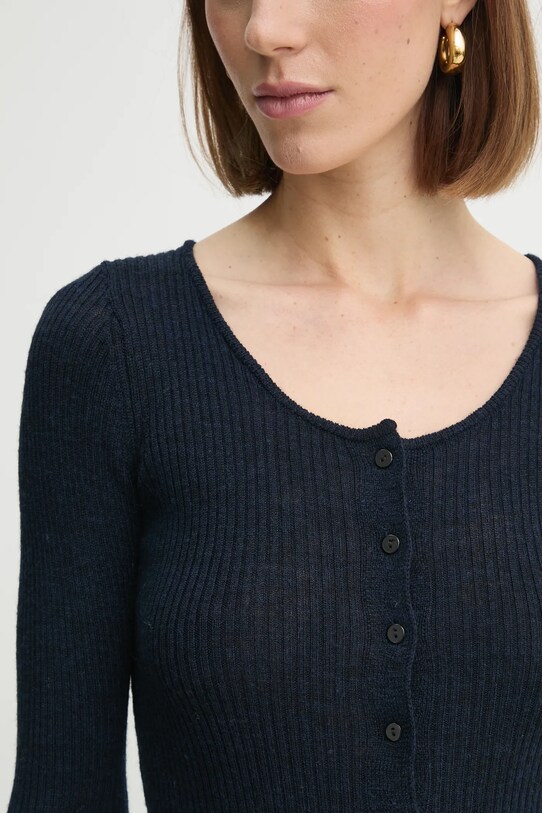 Herskind cardigan din lana Liw 5434825 bleumarin