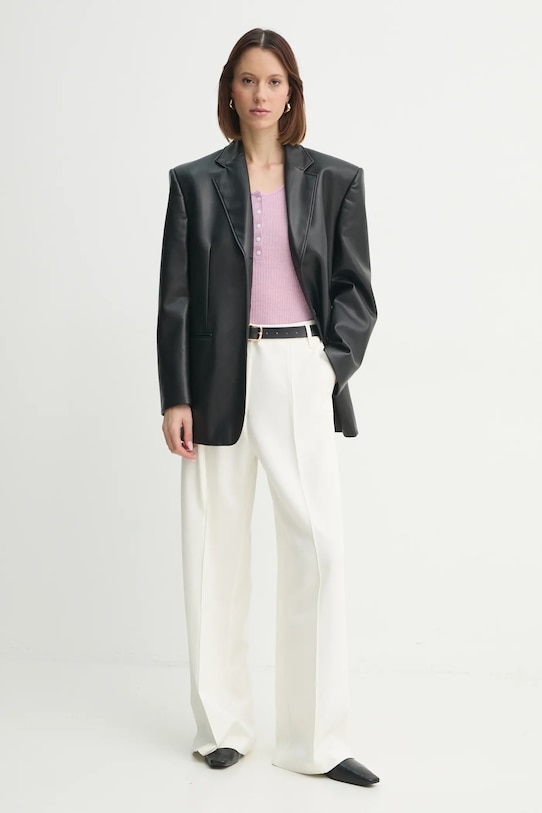 Herskind sweter wełniany Agnes 5433825 fioletowy SS25