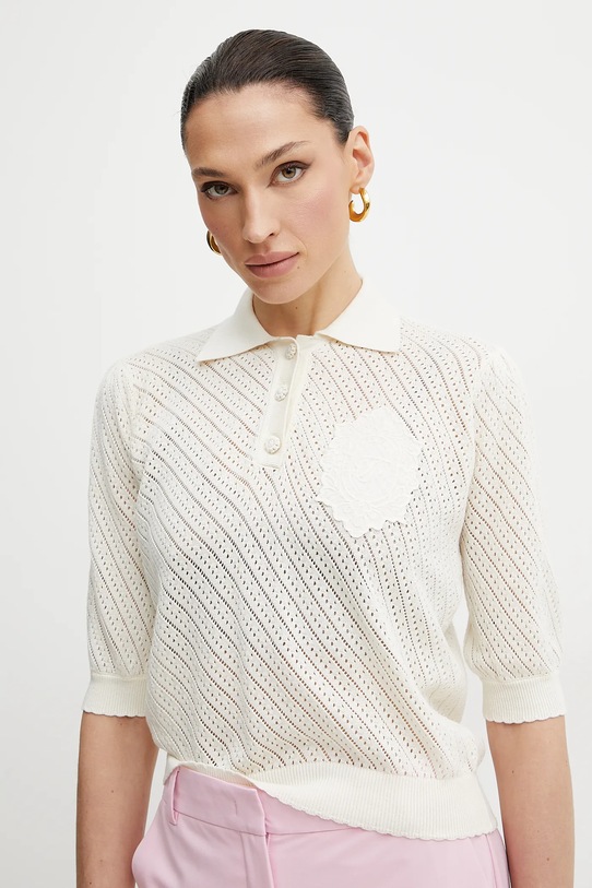 Twinset sweter bawełniany beżowy 251TT3130