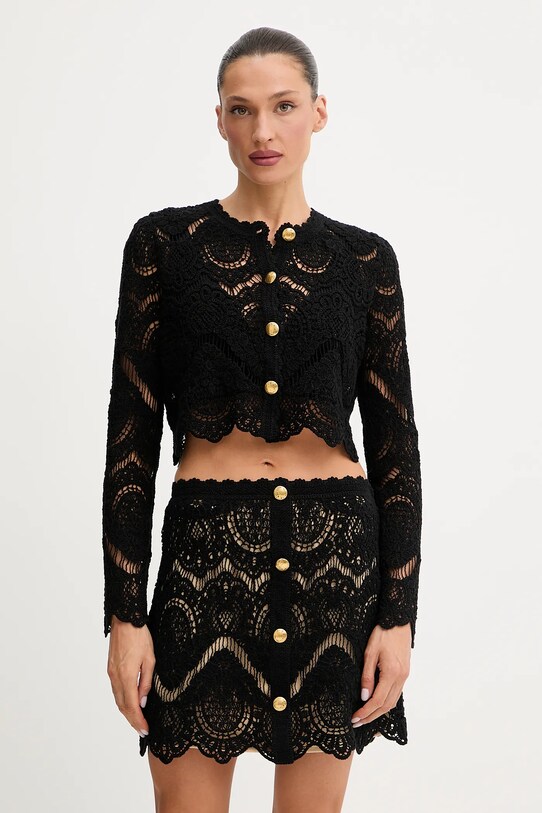 Twinset kardigan bawełniany bawełna czarny 251TS3090