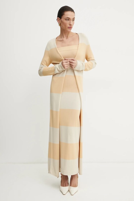 Liviana Conti cardigan a maglia fine giallo F5SA39