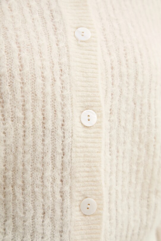 A.P.C. kardigan z domieszką wełny cardigan milo WPABE.F22246 beżowy