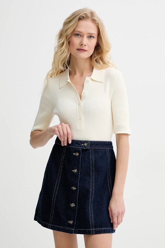 Bavlnené polo tričko A.P.C. polo danae slim béžová COGDK.F23216