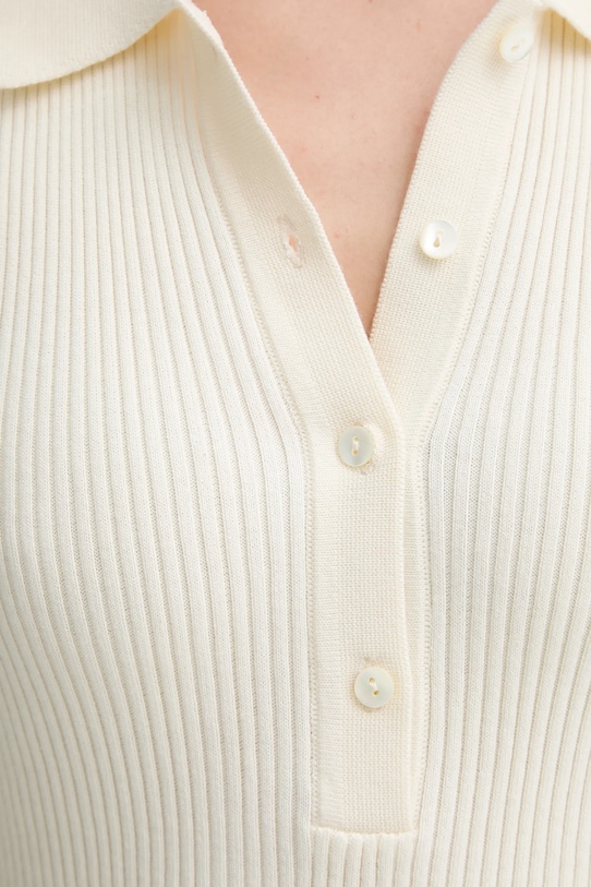 A.P.C. pamut póló polo danae COGDK.F23216 bézs