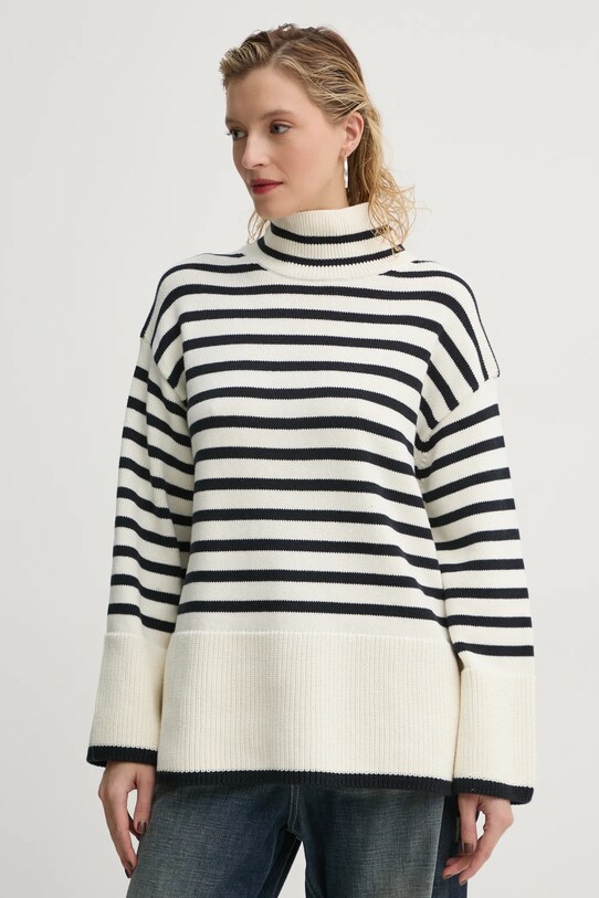 Marc O'Polo sweter wzorzyste beżowy 500605960021