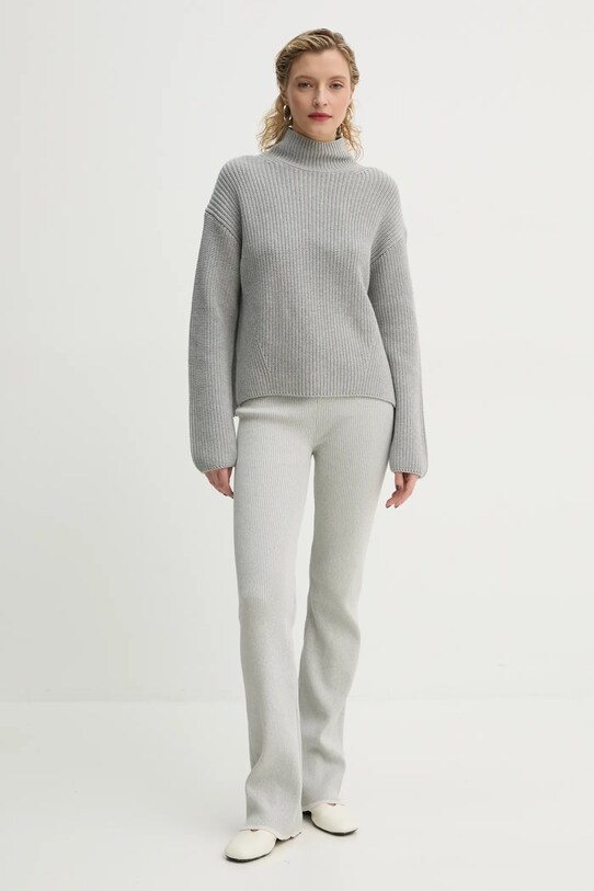 Marc O'Polo sweter bawełniany 500605960049 szary SS25