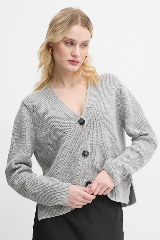 Bavlnený kardigán Marc O'Polo 500605961069 sivá SS25