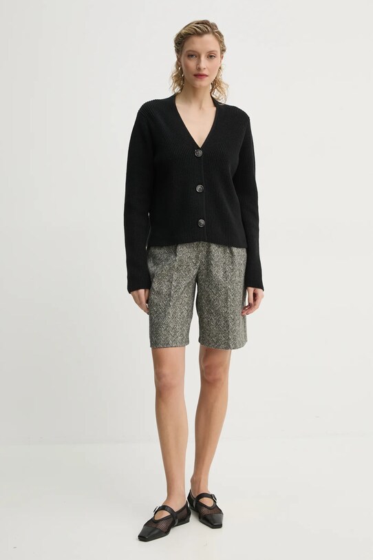 Bavlnený kardigán Marc O'Polo 500605961069 čierna SS25