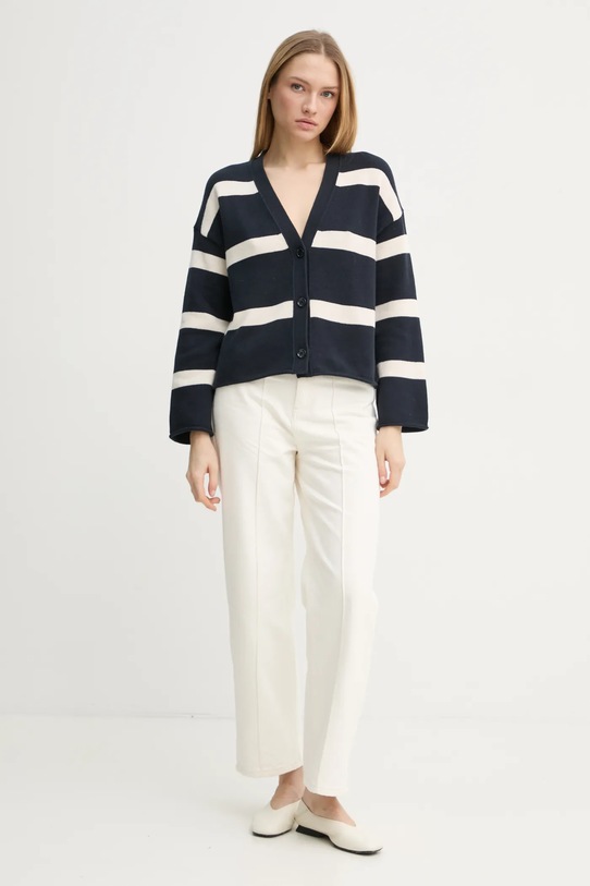 Bavlněný kardigan Marc O'Polo 502605961015 námořnická modř SS25