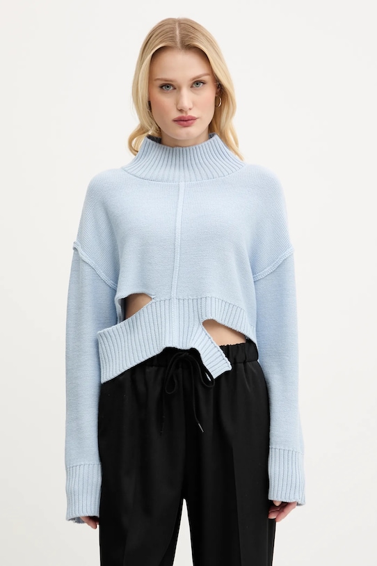 Volnen pulover MM6 Maison Margiela Srednje debeline modra S52HA0290