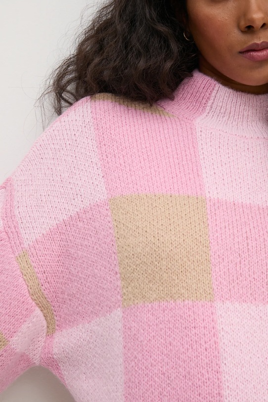 Stine Goya sweter z domieszką wełny SG.PS25.K020.2327 różowy