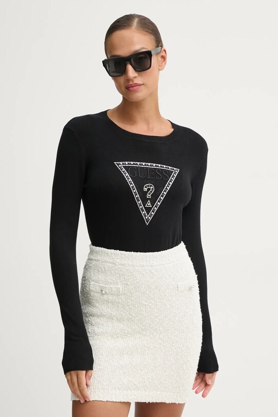 Guess sweter aplikacja czarny W5RR39.Z2NQ2