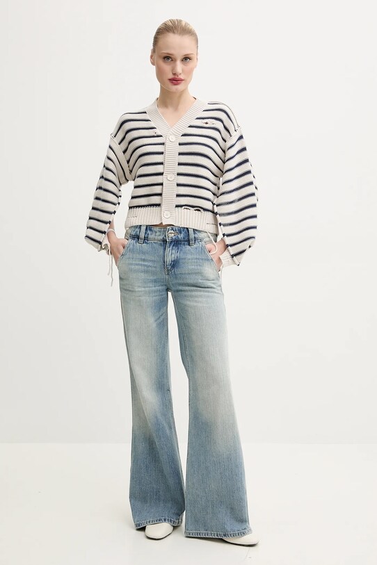MM6 Maison Margiela cardigan din bumbac S52HP0025 bej SS25
