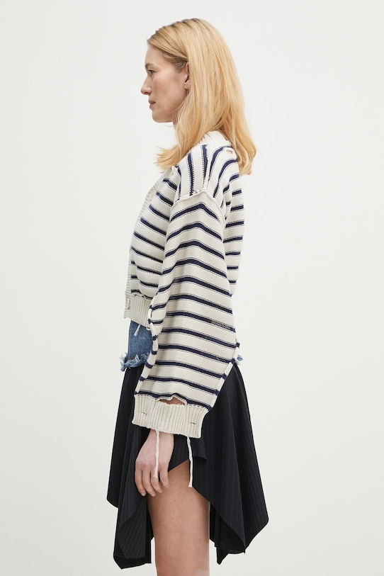 MM6 Maison Margiela kardigan bawełniany S52HP0025 beżowy SS25