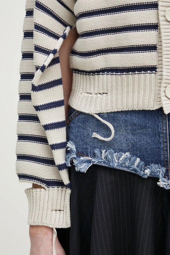 MM6 Maison Margiela kardigan bawełniany beżowy S52HP0025