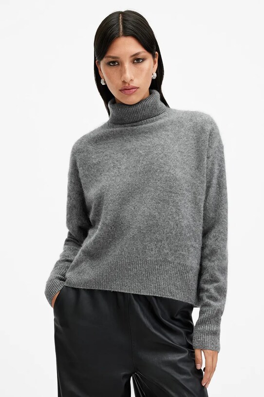 Светр з кашеміру AllSaints REBEL вовна сірий W038KB