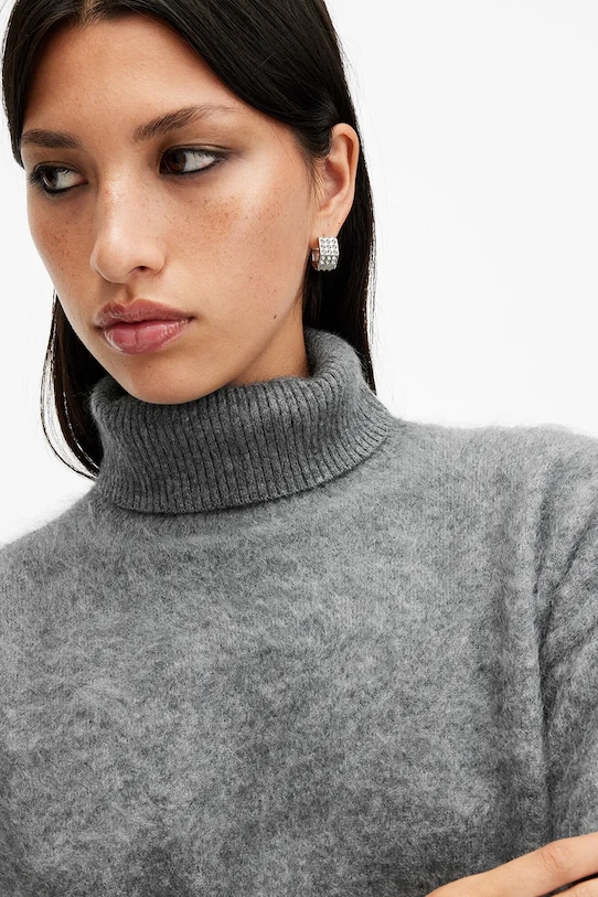 AllSaints pulover de casmir REBEL W038KB gri SS25