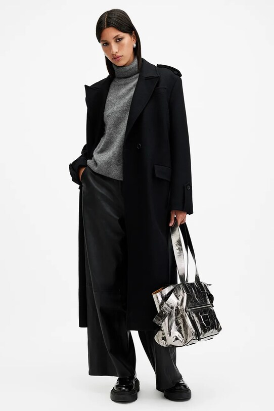 Светр з кашеміру AllSaints REBEL W038KB сірий