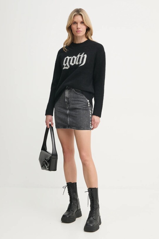 Vlněný svetr AllSaints GOTH W079KB černá SS25