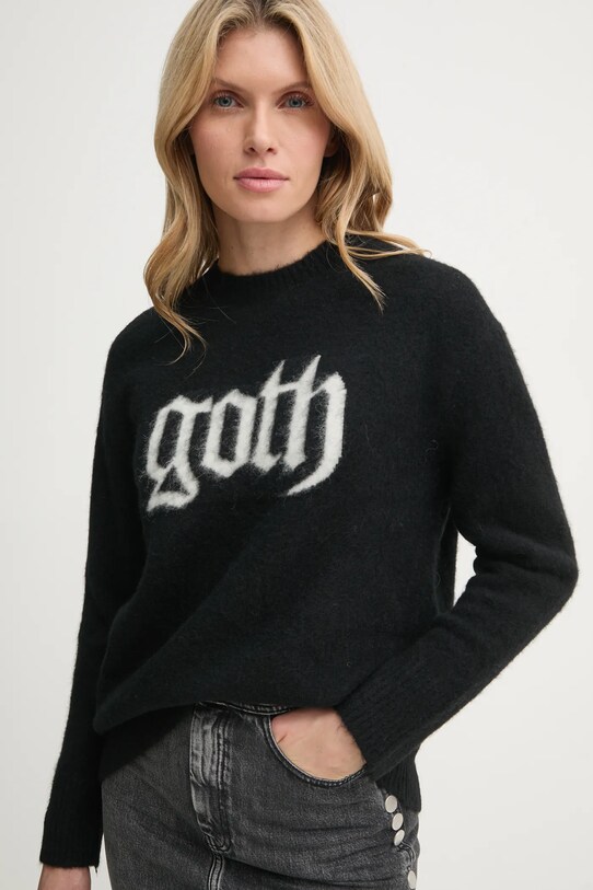 Vlněný svetr AllSaints GOTH černá W079KB