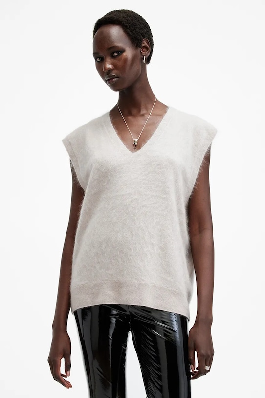 AllSaints pulover de casmir REBEL grosime medie alb W112KB
