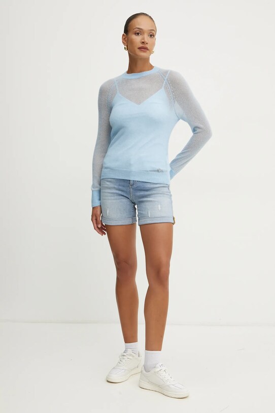 Guess pulover de lana IZABELLA W5RR06.Z3HQ0 albastru SS25