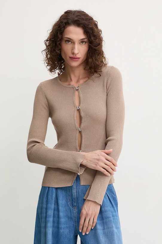 Guess cardigan EDEN medio spessore marrone W5RR17.Z34O0