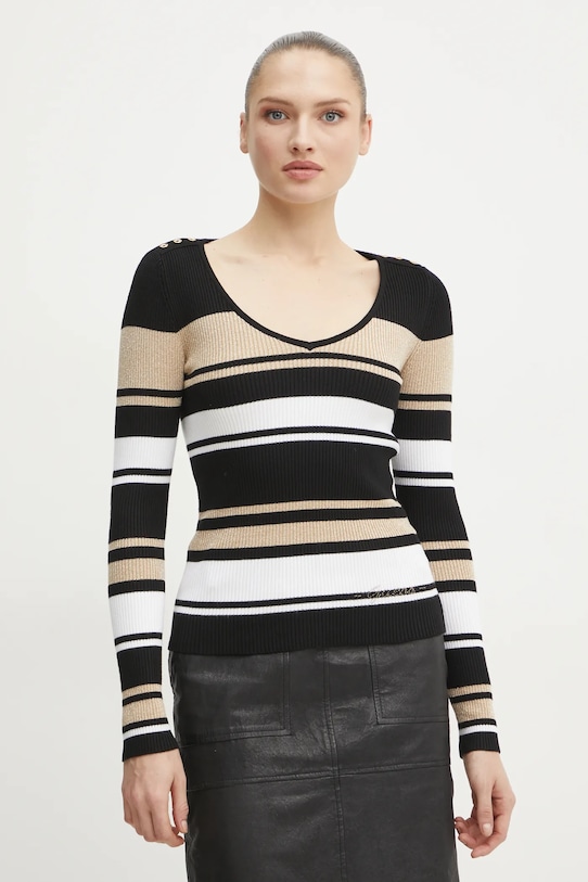 Guess pulover EVIE subtiri negru W5RR22.Z2Y72